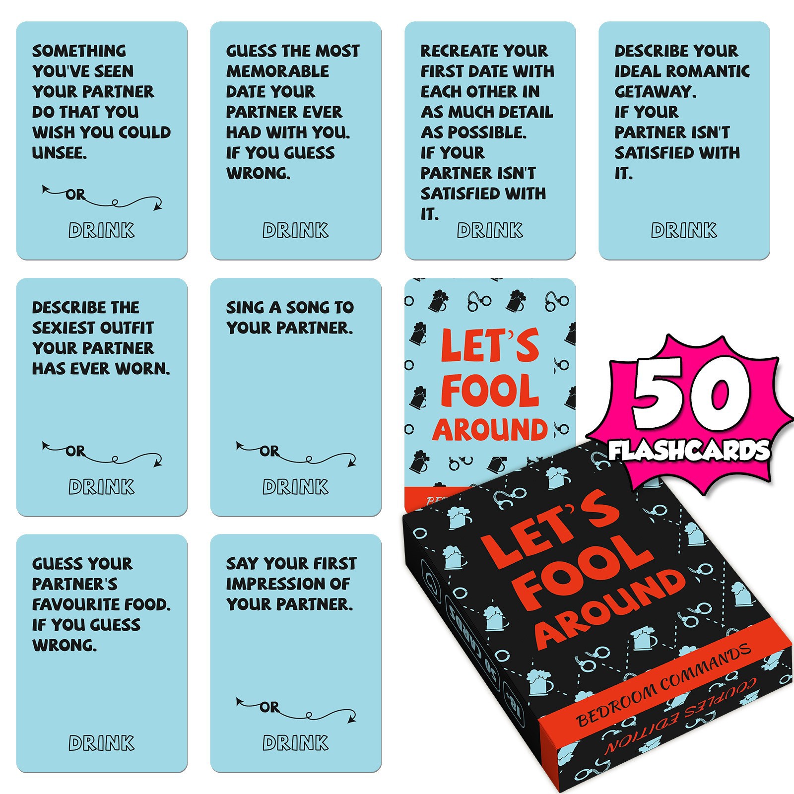 Party Games Questions And Answers - 50Pcs Couple Drinking Game Cards, Private