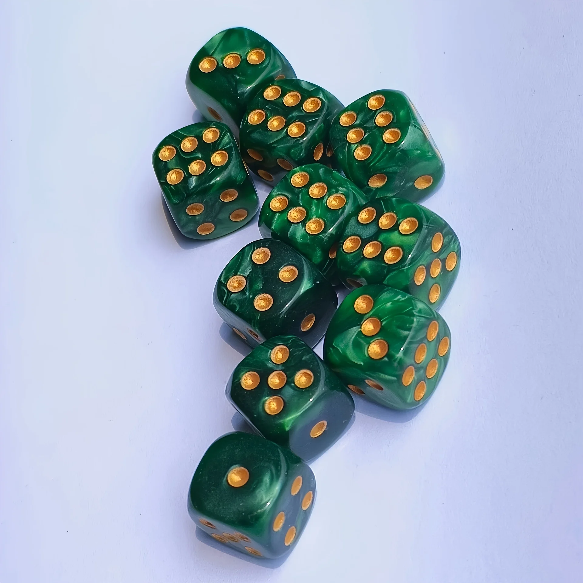 10Pcs 12mm Pearl Swirl D6 Dice - огляд і ціна Party Games Board Game