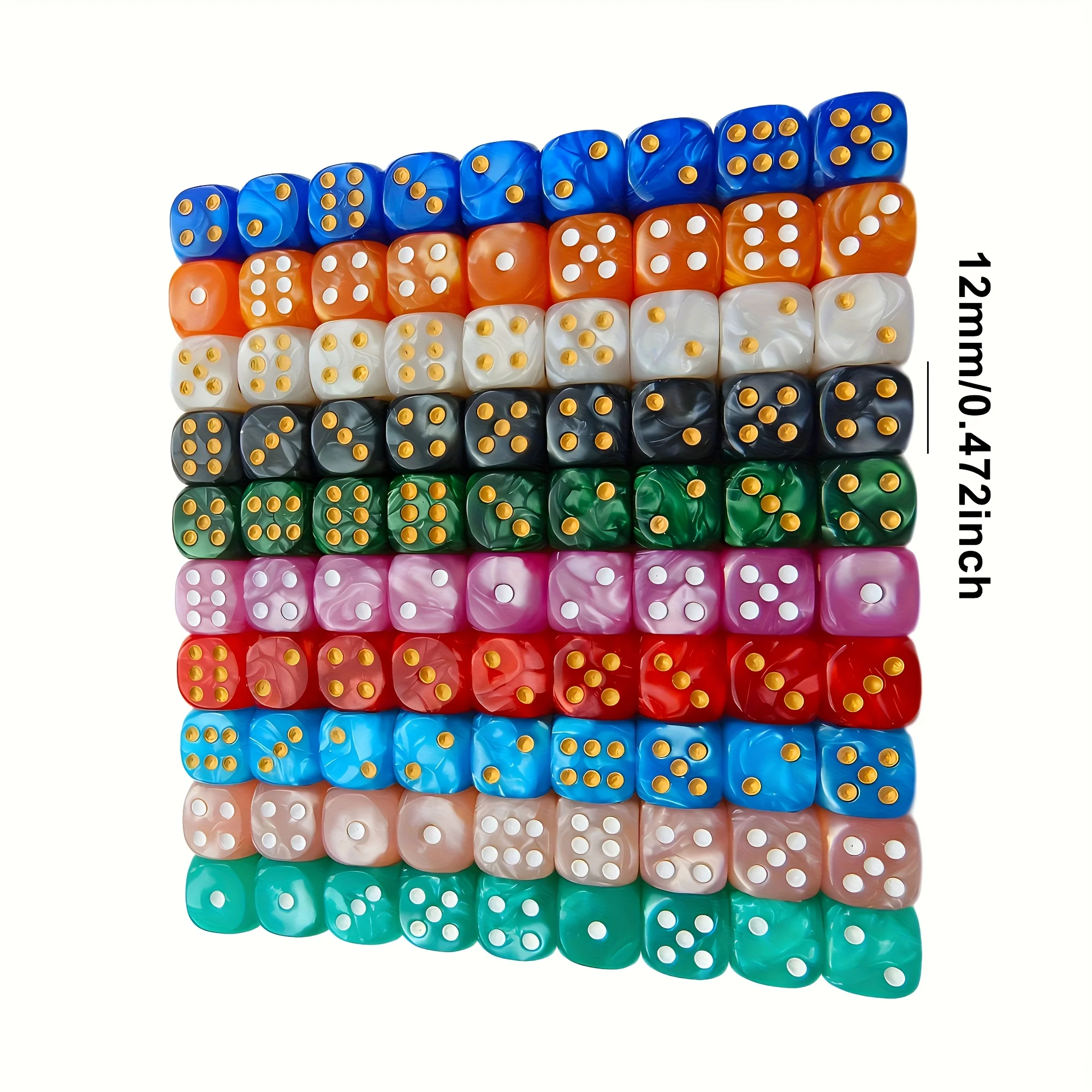 10Pcs 12mm Pearl Swirl D6 Dice - огляд і ціна Party Games Board Game