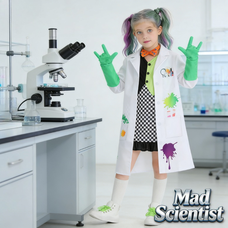 Kids Mad Scientist Costume Gir - огляд і ціна Party Games Lab